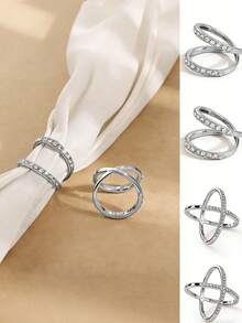 4pcs/Set Women's Scarf Clips, Zinc Alloy Multi-Function Scarf Holders - Multicolor - View 13