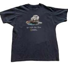 [New Products Arrive With Great Power] National Geographic "Go With The Flow" Unisex T-Shirt, Gift  Unisex T-Shirts For Summer Outings,Y2k T-Shirt,All Match T-Shirt,90s Vintage T-Shirt,Y2k T-Shirt,All Match T-Shirt,90s Vintage T-Shirt - Black2 - 查看 7