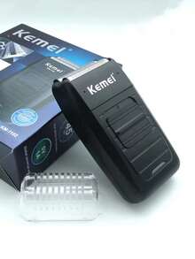 Kemei KM-1102 电动剃须刀 可充电无线男士胡须修剪器 日常使用往复式剃须刀 便携式剃须刀 USB理发器 面部护理多功能光头剃须刀 适合男士的礼物 - 黑色 - 查看 4