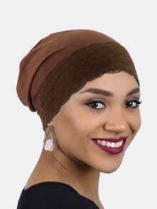 1pc Women's Lace Trim Beanie Hat, Headscarf, Sleep Cap, Suitable For Daily Use, Summer, Beach - Multicolor - View 8