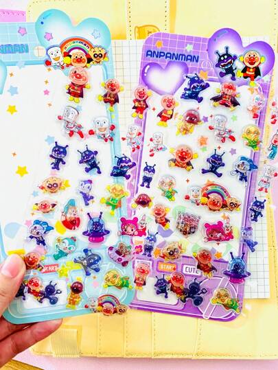 Bộ sticker 3D hình nhân vật hoạt hình dễ thương, chủ đề anh hùng Nhật Bản và bạn bè, sticker bóng, chống thấm nước, thích hợp để dán vào sổ tay, album, ốp điện thoại, làm quà tặng văn phòng phẩm, phù hợp cho trẻ em và thanh thiếu niên.