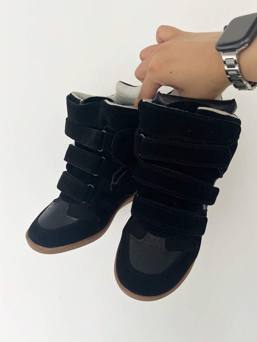 Women's Fashion Wedge High-Top Sneakers, Luxury Flat Platform Round Toe Designer Ankle Boots