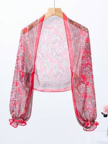 1pc New Fashionable Versatile Cashew Print Design Shawl, Suitable For Daily Wear In Summer, Beach, Holiday, Travel Essential - Multicolor - View 9