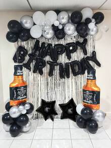 37 pezzi Decorazioni per feste di compleanno con tema whisky e birra, inclusi striscione "Buon compleanno" nero, palloncini a forma di lettere, palloncini a forma di bicchieri di whisky e birra, palloncini neri e dorati a forma di stelle, decorazioni eleganti con palloncini, per brindisi e feste di compleanno a tema birra, forniture per feste a tema bar estivo, decorazioni per feste di Oktoberfest, per celebrazioni di uomini e donne - Multicolore - Visualizzare 7