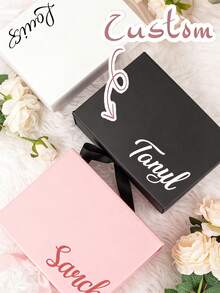 Customized Gift Box, Personalized Gift Box, Romantic Gift Box, Customized Party Decorations, Available In Multiple Colors, Blank Personalized Gift Box, Suitable For Celebrating Birthdays With Family, Friends, Relatives And Colleagues, Personalized Bridesmaid Invitation Box | Bridal Party | Bridesmaid Gift - Multicolor - View 3