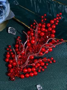 Elegant Faux Pearl Bridal Head Piece Shiny Women's Headwear Suitable For Wedding Party - Multicolor - View 10