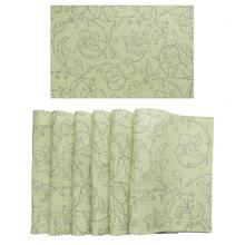 millianess Juego de 4 manteles individuales de alta gama con estampados en verde menta/azul/amarillo/rosa, con patrones de líneas cúbicas para un estilo minimalista moderno con un fuerte efecto 3D. Fabricados en tela de poliéster, de forma rectangular de 30cm*45cm, con impresión por un solo lado y textura sólida tipo lino en el reverso. Adecuados para diversos ajustes de mesa de comedor. - verde menta - Ver 14