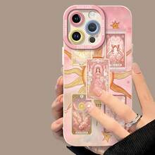 Cartas de tarot rosas: sol, emperatriz, copas y estrellas.funda de teléfono Fundas compatibles con ,Apple,VIVO,OPPO,,, y Honor.Fabricadas en silicona TPU,ofrecen protección contra golpes y caídas. - Blanco - Ver 4
