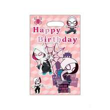 Marvel 10件装漫威蜘蛛侠派对礼品袋，粉色幽灵蜘蛛主题生日快乐礼品包，可爱蜘蛛英雄女孩生日派对礼品包，主题活动、礼品和派对用品。 - 彩色 - 查看 3