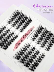 64pcs CC Curl Cluster Lashes, Natural Look Individual Cluster Eyelash Extensions - Natural, Anime, Beginner-Friendly And Reusable Lashes - CC - View 5