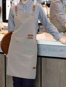 1pc Waterproof & Oil-Proof Apron, Unisex, With Convenient Pockets - Perfect For Supermarket, Restaurant, Fruit Store, Milk Tea Shop - A - View 10