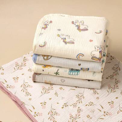 1 chiếc chăn quấn em bé bằng vải muslin cotton, mềm mại và thân thiện với làn da, phù hợp cho trẻ sơ sinh từ 0-3 tuổi, họa tiết in đáng yêu cho cả bé trai và bé gái, cần thiết cho giấc ngủ ngon của bé, phù hợp cho mọi mùa.