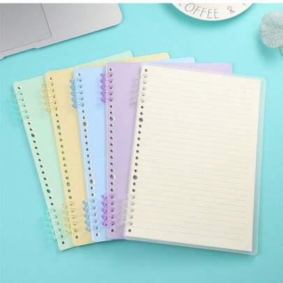 5孔塑料多色分段式活页夹，创意DIY笔记本装订环