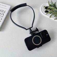 Giá đỡ điện thoại đeo cổ rảnh tay, giá đỡ quay vlog góc nhìn thứ nhất, giá đỡ đeo cổ tiện dụng cho điện thoại di động - màu đen - Xem 4