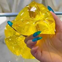 1个蜂蜜奶酪挤压玩具，透明三角形奶酪块，减压玩具，慢回弹玩具，礼品，柔软慢回弹，粘性减压玩具，适合作为节日、生日、复活节、万圣节、圣诞节礼物 - 彩色 - 查看 8