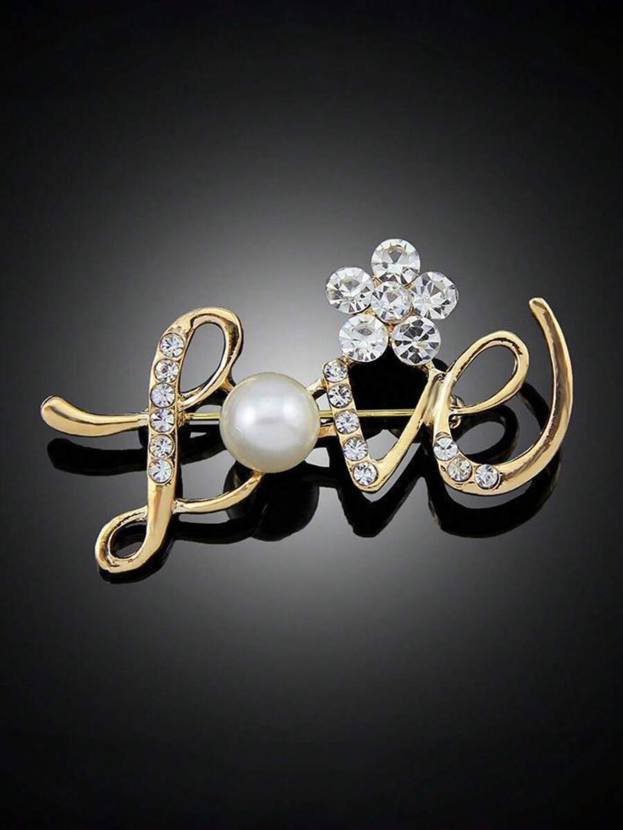 1 Piece Of Simple LOVE Letter Anti-Exposure Brooch Pin - Multicolor - View 1