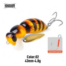 Mồi câu cá Kingdom 1PC Wasp Minnow Bait Bionic, kích thước 35mm (3.9g/4.5g) và 43mm (4.8g/6.1g), nổi và chìm chậm, làm bằng nhựa ABS, mồi cứng, kèm một lưỡi câu đơn, thích hợp cho câu cá nước ngọt và nước mặn. - Nhiều màu - Xem 14
