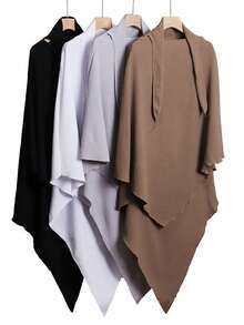 1pc Ready To Wear Modest Hijab Muslim Women Breathable Headscarf With Tie - Multicolor - View 10