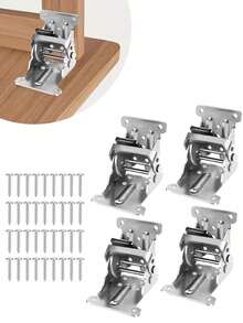 Folding Hinge Bracket 0-90-180 Degree Folding Table Leg Bracket Heavy Duty Locking Extension Support Bracket Black Foldable Self-Locking Hinge With Screws Suitable For Table, Chair And Bed Legs - Multicolor - View 7