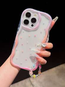 1 Piece Fashion Phone Case Does Not Include Lanyard Or Stand. Heart-Shaped Shockproof Card Holder Phone Case Colorful Heart-Shaped Card Holder Anti-Drop Phone Case Comes With Beaded Wrist Strap Neck Lanyard Compatible With Apple 14 Professional Max, 13, 15, 12/12 Professional 11, 15 Professional Max, 16 Y Series Feminine Design Waterproof Shockproof Scratch Resistant Spring Birthday Gift - 彩色 - 查看 8
