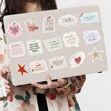 50PCS Fragmented Text Retro Handmade Stickers Nostalgia Laptop Luggage Cartoon Cool Skateboard Art Picture Phone Sticker Funny Stickers Kindle Scrapbook Supplies Laptop Sticker - 1 Set - View 5