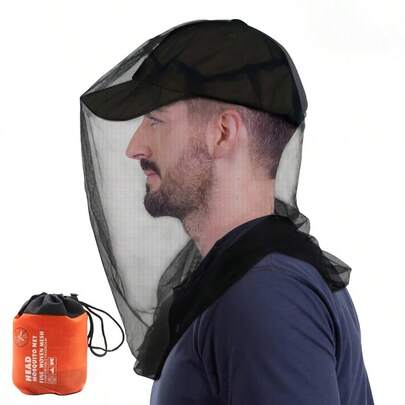 Ultra-Fine Mesh Breathable Anti-Insect Head Net, Unisex, Tear-Resistant, Portable & Foldable, Ideal For Camping, Fishing, Gardening And Outdoor Activities
