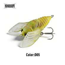 KINGDOM 1pc KingCicada F21/F27 Floating Fishing Lure 1.6g/2.4g 21mm/27mm Cicada Bait With Loud Rattle And Foldable Wings, Sharp Triple Hooks Suitable For Freshwater And Murky Waters - Multicolor - View 12