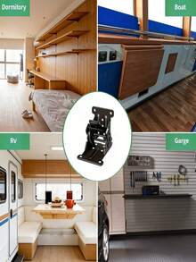 Folding Hinge Bracket 0-90-180 Degree Folding Table Leg Bracket Heavy Duty Locking Extension Support Bracket Black Foldable Self-Locking Hinge With Screws Suitable For Table, Chair And Bed Legs - Multicolor - View 3