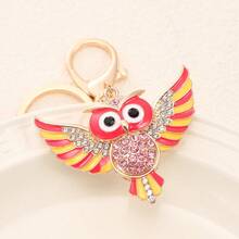 "Cartoon Angel Owl Keychain, Cute Owl Key Ring Charm For Car Keys, Backpack, Purse Or Bag, Adorable Mini Pendant,  Personalized Bag Accessory, Stylish Small Gift For Women And Men, Birthday, Holiday, Anniversary, Collectible Fashion Charm" - 藍色 - 查看 3