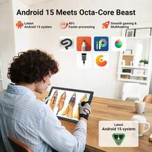 Qetupa M9-4 10.1 吋 Android 13 平板電腦，4GB RAM（可擴充 4GB RAM）+64GB ROM / 4GB RAM（可擴充 4GB RAM）+128GB ROM，MTK 6762 八核心 2.0GHz 處理器，HD (1280x800) IPS 觸控螢幕（不含適配器） - 金色 - 查看 7