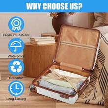 6pcs Foldable Travel Vacuum Storage Bags, Clear Vacuum Compression Bags, Handheld Pump-Free Vacuum Compression, Space Saving Storage Bags, Reusable Dust-Proof Moisture-Proof Clothing Organizer Bags, Luggage Compression Packing Cubes - View 5