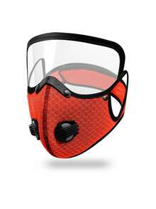 1个装骑行防护面罩，运动面罩滤芯，防尘面罩，防护镜片，可拆卸滤芯自行车面罩，活性炭网状自行车半脸面罩，男女通用户外运动，可重复使用，冬季骑行防雾，活性炭面罩，防尘、防风、保暖自行车面罩，带呼吸阀山地车面罩，防尘面罩 - 彩色 - 查看 18