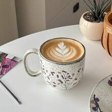 French Retro Grape Vine Embossed Ceramic Cup And Saucer Set, Shallow Embossed Craftsmanship, Unique Pattern Design, Coffee Cup And Saucer, Afternoon Tea Cup And Saucer, Beverage Cup, Latte Cup, Snack Plate, Suitable For Daily Use, Home, Restaurant, Cafe, Suitable As A Gift - Multicolor - View 10