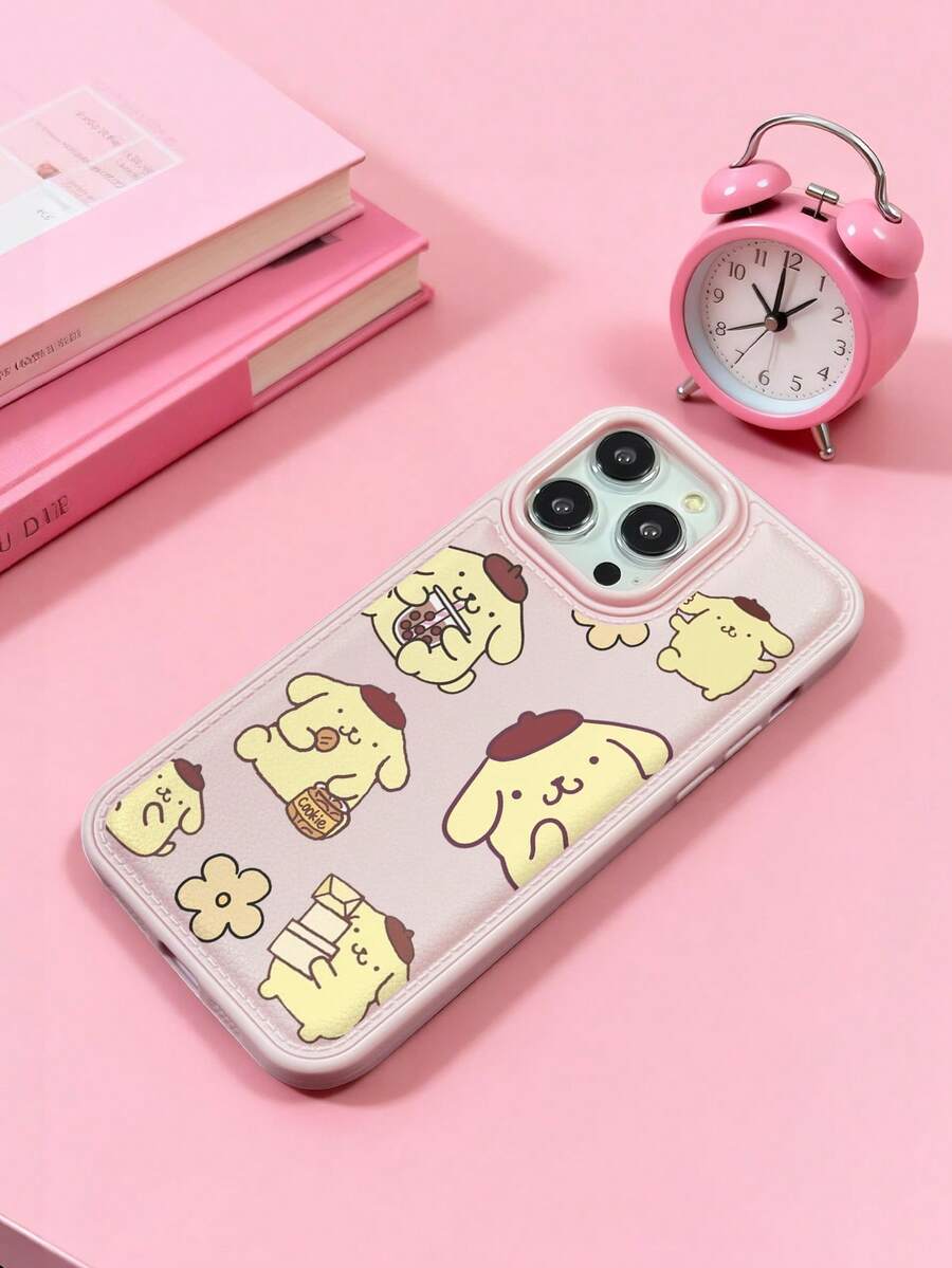 SANRIO 1 chiếc ốp bảo vệ silicon mềm dày có sọc cho điện thoại bơm hơi màu hồng, tương thích với iPhone 17 Air, chống rơi, chống trượt, thiết kế mới, hình chú chó tai thỏ - Hồng - Xem 1