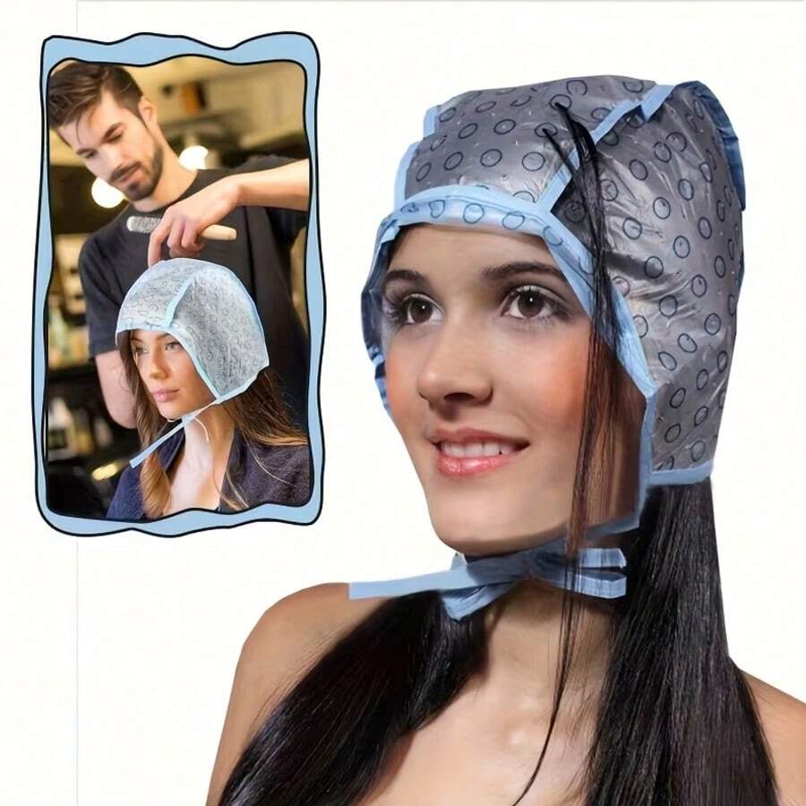 6/8 pièces Set : 6 Bonnets de Mise en Évidence avec 2 Crochets, Bonnets de Mise en Évidence Réutilisables avec des Trous Pré-Percés, Outils de Coloration Capillaire pour Salon et Maison - Multicolore - Voir 1