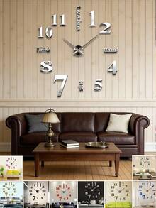 1pc Creative DIY Wall Clock, Fashionable Wall-Mounted, Minimalist Home Decor Clock, Equipped With Quiet Quartz Movement, No Drilling Required, Suitable For Bedroom, Home Decor, Room Decor, Wall Clock, Dorm Decor, Back To School Season - Multicolor - View 1