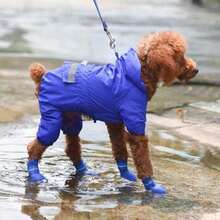 4pcs/Set Small Pet Dog Rain Shoes Anti Slip Waterproof Puppy Shoe Rubber Boots Outdoor Footwear Socks Pet Accessories - Đỏ-m - Xem 10