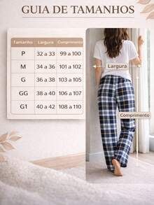VB ONLINE Women's Fleece Pajama Pants, Comfortable Soft Plaid, Warm, Sleepwear For Winter, Sizes M To XL - Cờ Hải quân - Xem 4
