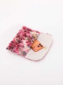 Advanced Sequin Flower Clutch Bag, Light Luxury And Versatile For Banquets - Hot Pink - View 8