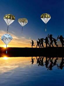 MINKOJA 4pcs Parachute Toys, Hand Throwing Parachute Soldier Jumping Parachute Model Toys, Outdoor Children Parachute People Dolls Toys, Hand Throwing, Military Parachute Toys, Throwing Game Suitable For Children And Adults, Exciting Outdoor Flying Toys, Children's Small Gifts, Children's Birthday Party Gifts - Multicolor - View 7