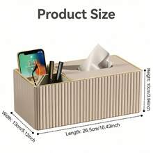 PU Leather Rectangular Tissue Box Cover - Multi-Functional Organizer With Hidden Storage Compartment, Tissue Box Holder And Remote Control Pocket, End Table And Nightstand Decor For Bedroom, Living Space, And Office, Applicable For Home Kitchen Bedroom Living Room Dining Room, Home Decor Accessories, Decorative Box, Ladies Wedding Gift, Essential For Summer Travel Holidays - Multicolor - View 3
