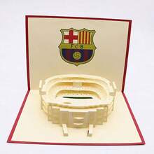 FIFA FIFA FCB 诺坎普球场 3D 立体贺卡 15*20cm，足球俱乐部球迷纪念品，手工纸艺艺术品，可书写祝福卡，2026 年世界杯足球球迷生日礼物及收藏品。 - 查看 1