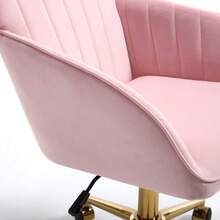 Height-Adjustable Swivel Office Chair For Home And Bedroom, Ergonomic Swivel Chair With Backrest, Suitable For Long Periods Of Sitting. - 粉色 - 查看 7