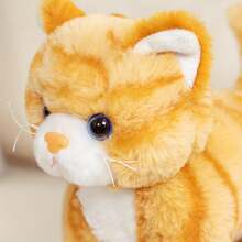 BLUESLEMON Realistic Orange Striped Plush Cat Doll, Lifelike Cat Stuffed Animal, Plush Doll For Birthday Party, Holiday, Home Decor - Multicolor - View 7