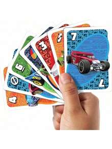 Mattel Game Hot Wheels UNO Matching Card Game Featuring 112 Cards With Hot Wheels Graphics, Fun Multi-Player Card Game, Party Card Game For 7+ & Adults, Ideal For Social Gatherings & Events, Game Night Fun, Great Gift For Fans & Teens,Party Favors - Multicolor - View 2