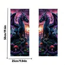 2pcs High-Quality Waterproof Vinyl Stickers, Designed Specifically For Car B-Pillars, Also Includes 1 Innovative B-Pillar Protective Film With Western Dragon Pattern. These Stickers Are Suitable For Use On Vehicles, Walls, And Glass Windows. - A - View 9