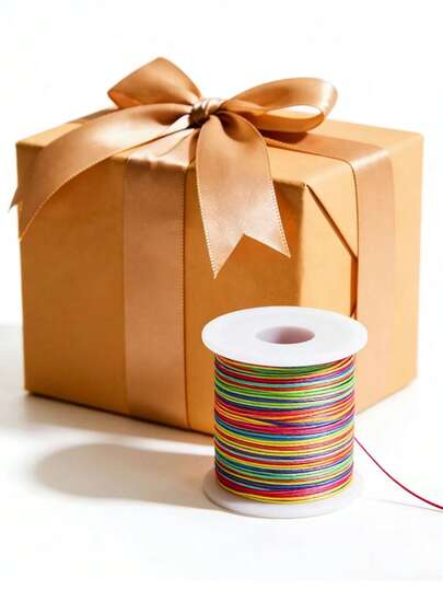 1 Roll 50M (54.7 Yards) Rainbow Elastic Cord 1mm Stretchy String For Bracelet Jewelry Making Beading Curtain Chain DIY Craft Gift Wrapping Hair Tie Sewing & Crafting Supplies