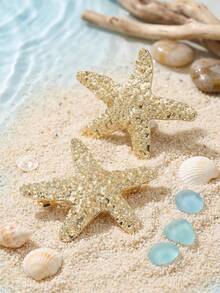 1个金属蝴蝶弹簧夹、海星弹簧夹、几何侧夹、复古金属发夹 - 彩色 - 查看 9