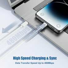快速充电美规A/B型插头110-127V墙式充电器20W USB-C快速充电套装，包含3.3英尺Type-C转Type-C数据线、墙式充电器，兼容 14 Pro Max/14 Pro/14/13 Pro Max/13 Pro/13/12/11/XS/X/XS Max系列，春季礼品 - 白色 - 查看 7