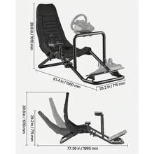 Lenkständer, Racing Wheel Stand für integrierte Simulator-Cockpits, für Logitech G25, G27, G29, G920, G923, Thrustmaster T300RS, TX F458, T500RS, T3PA-PRO (F1/GT) und CSR-Pedale, Schwarz - für  G25, G27, G29, G920, G923, integriert - Übersicht 11